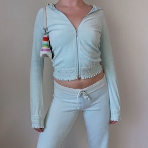 Rare Juicy Couture y2k mint velour tracksuit set